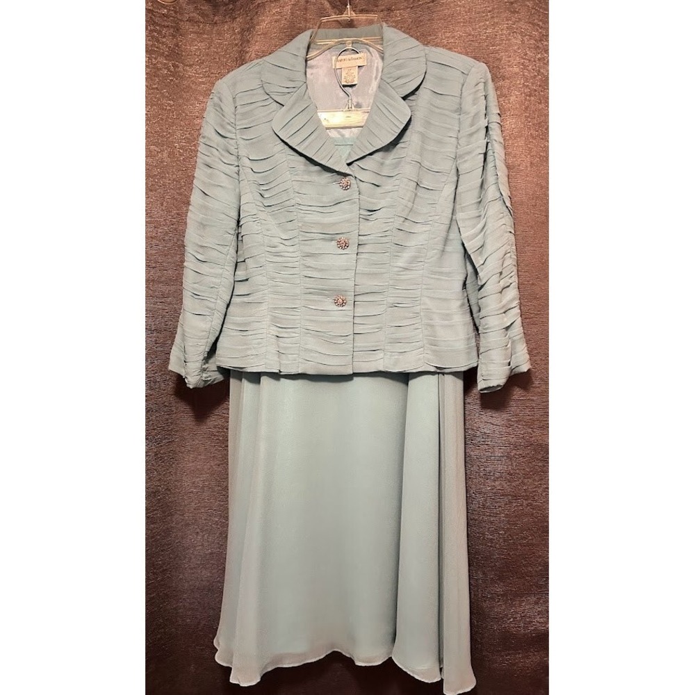 Drapers & Damons Seafoam 2 piece Jacket & Skirt Light Blue Size 10P